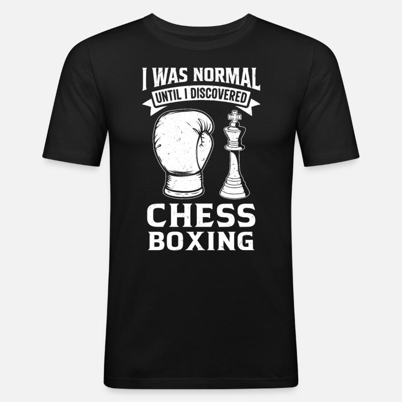 Schachboxen - Männer Slim Fit T-Shirt - Schwarz