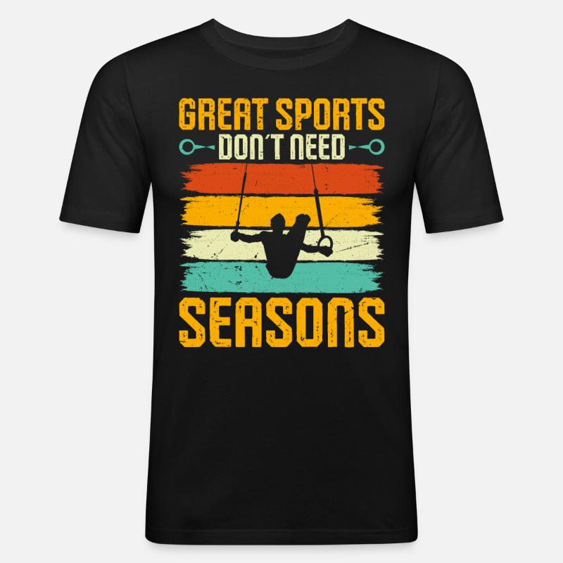 Ringturner Turnen - Männer Slim Fit T-Shirt - Schwarz