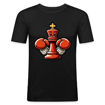 Echecs Roi Échec et Mat - T-shirt près du corps Homme - noir - Devant - Nik (191cm)