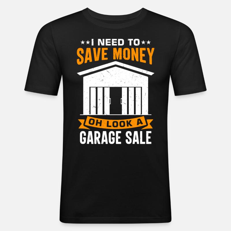 Vente de garage - T-shirt près du corps Homme - noir
