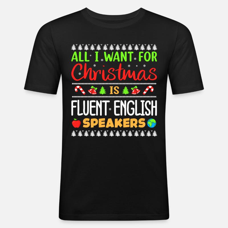Englisch Lehrer - Männer Slim Fit T-Shirt - Schwarz