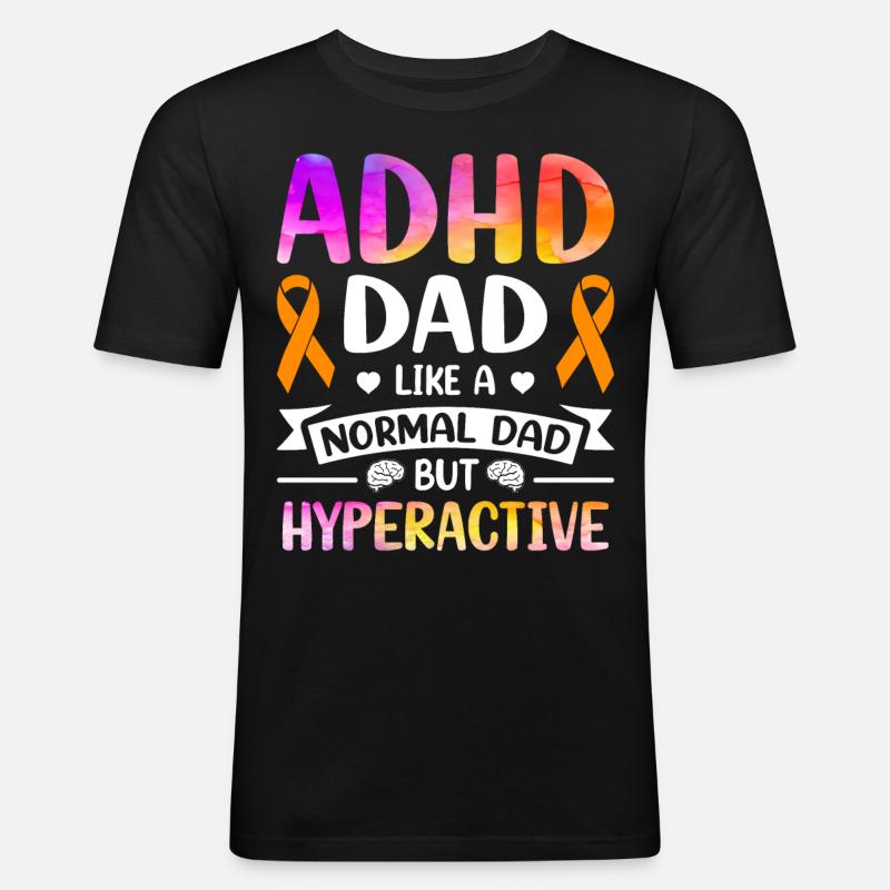 Funny ADHD saying - Men's Slim Fit T-Shirt - black