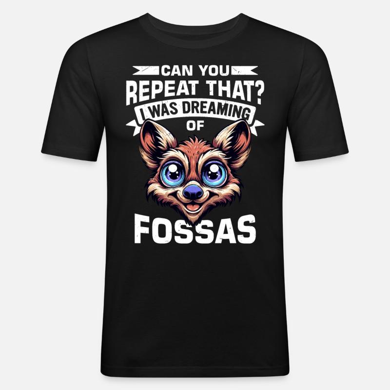 Fossa Tier - Männer Slim Fit T-Shirt - Schwarz