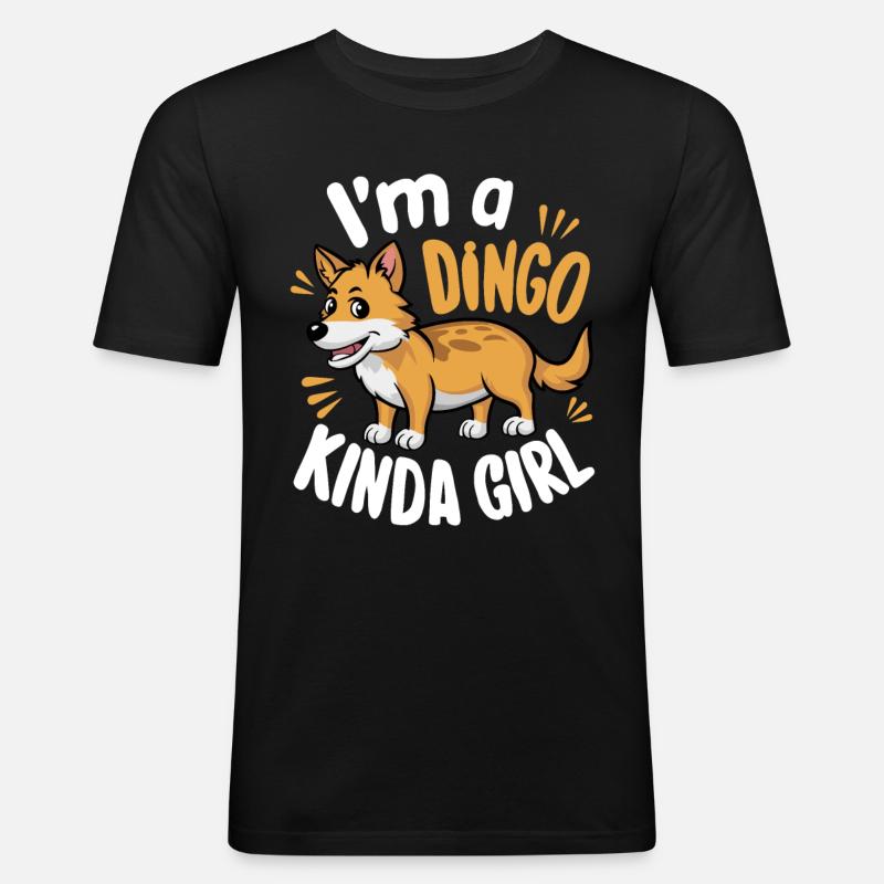 Australischer Dingo - Männer Slim Fit T-Shirt - Schwarz