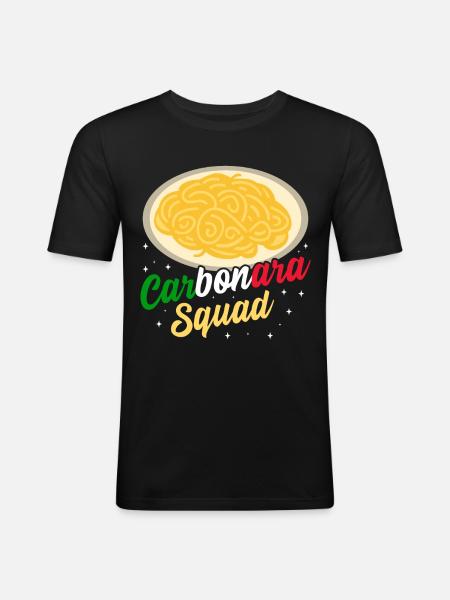 Italy Carbonara Pasta - Men's Slim Fit T-Shirt - black