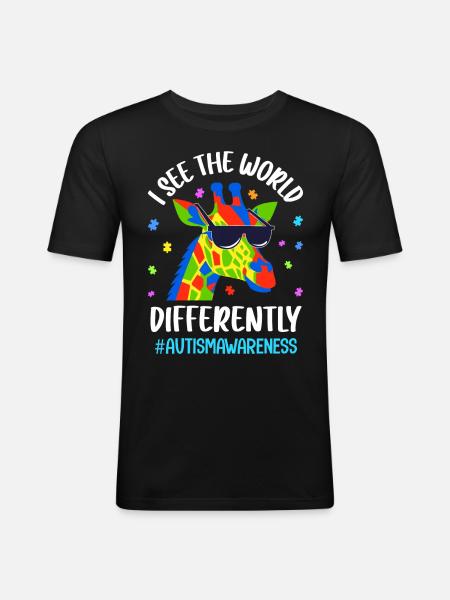Autism Autistic Autistic - Men's Slim Fit T-Shirt - black