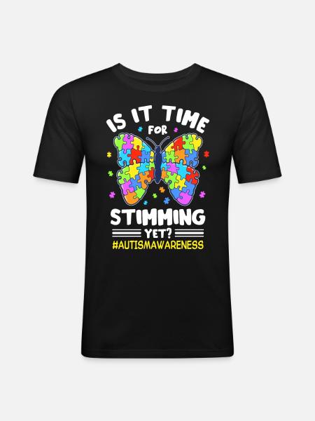 Autism Autistic Autistic - Men's Slim Fit T-Shirt - black