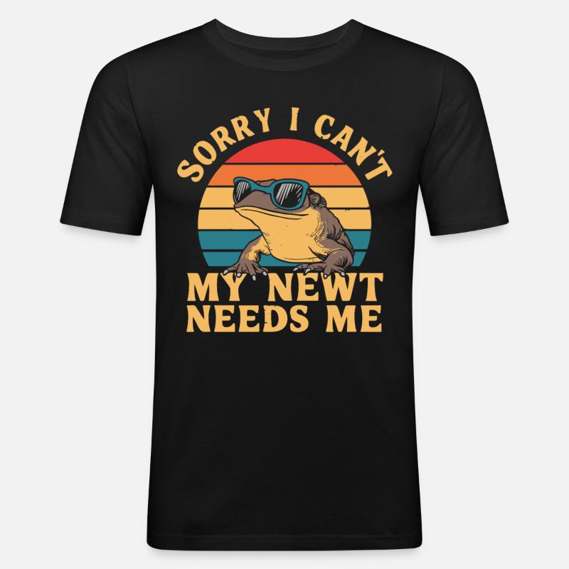 Witziger Molch Spruch - Männer Slim Fit T-Shirt - Schwarz