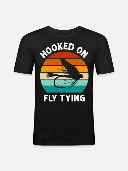 Funny fly tying saying - Men's Slim Fit T-Shirt - black