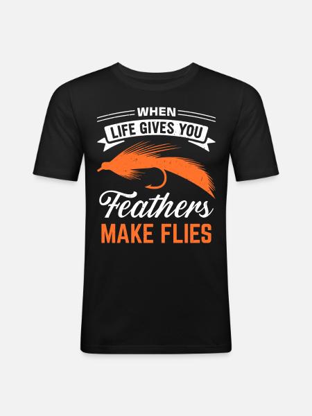 Funny fly tying saying - Men's Slim Fit T-Shirt - black