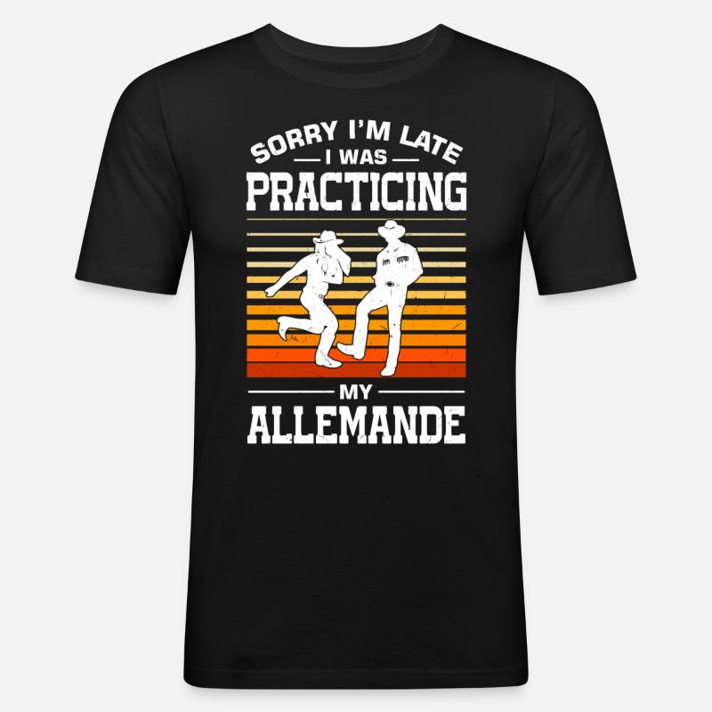 Witziger Square Dance Spruch - Männer Slim Fit T-Shirt - Schwarz