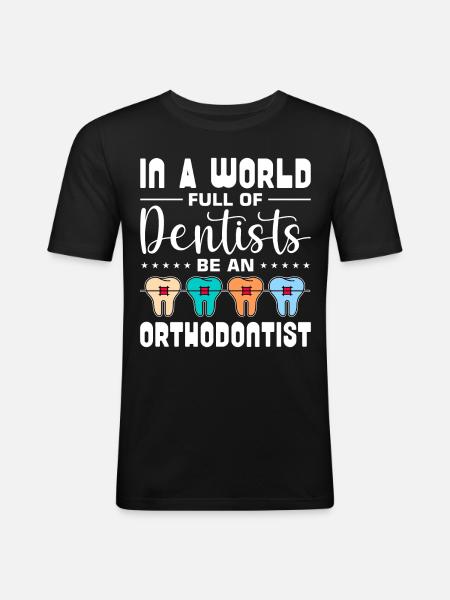 Orthodontiste - T-shirt près du corps Homme - noir