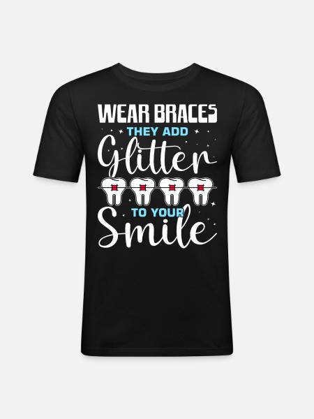 Braces orthodontist - Men's Slim Fit T-Shirt - black
