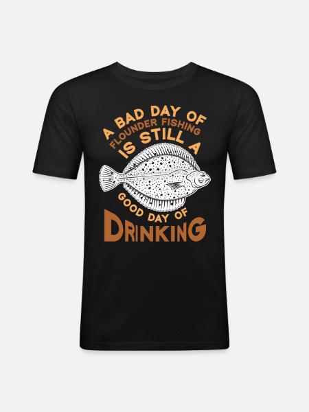 Flounder Fisherman Saying - Men's Slim Fit T-Shirt - black