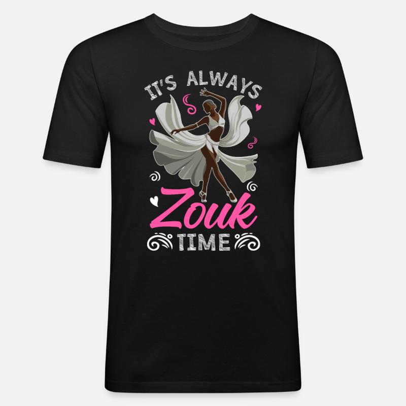 Witziger Zouk Tänzer Spruch - Männer Slim Fit T-Shirt - Schwarz