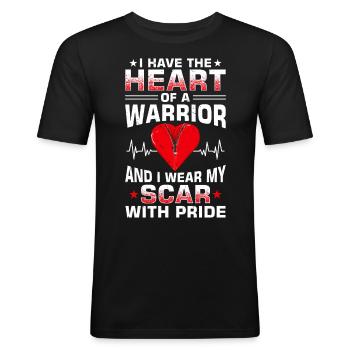 Herzbypass Herzinfarkt Herzoperation - Männer Slim Fit T-Shirt - Schwarz - Vorne - Nik (191cm)