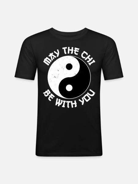 Yin Yang Tai Chi - T-shirt près du corps Homme - noir