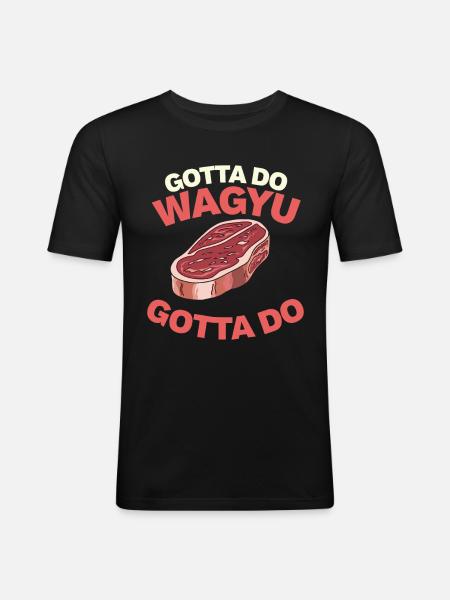 Wagyu Steak - Men's Slim Fit T-Shirt - black