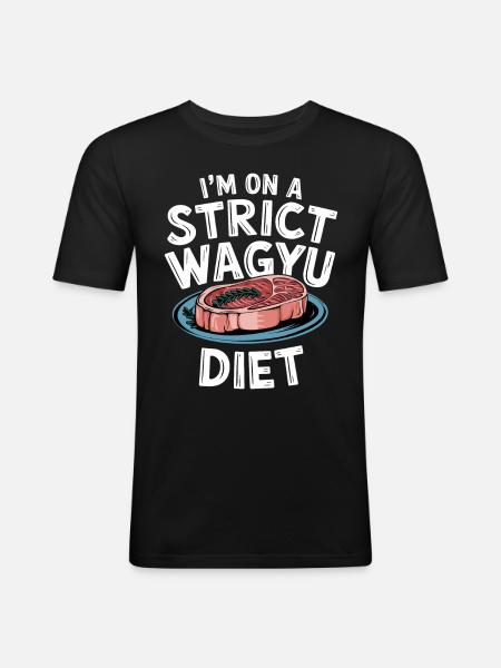 Wagyu Steak - Men's Slim Fit T-Shirt - black