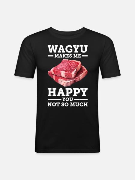 Wagyu Steak - Men's Slim Fit T-Shirt - black