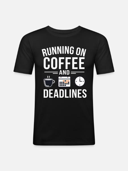 Office Coffee Deadline - Men's Slim Fit T-Shirt - black