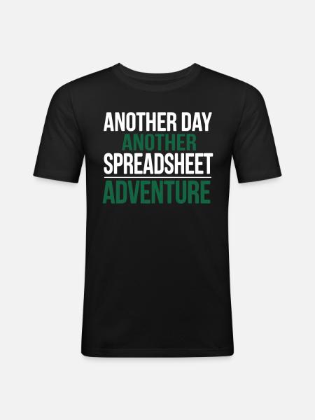 Office Humor Spreadsheet - Men's Slim Fit T-Shirt - black