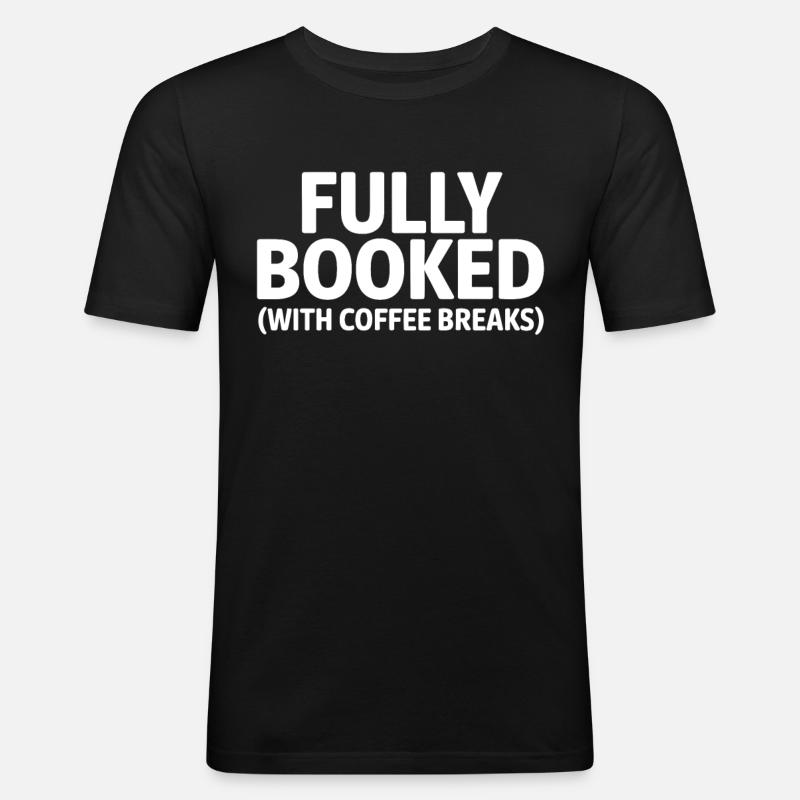 Büro Humor Kaffeepause - Männer Slim Fit T-Shirt - Schwarz