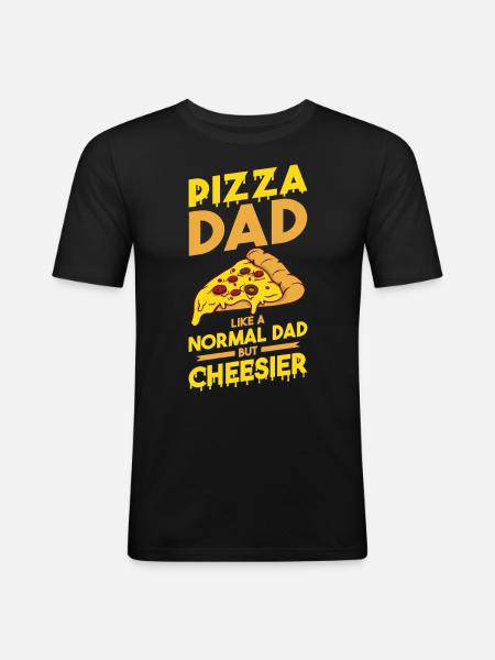 Funny pizza saying - Men's Slim Fit T-Shirt - black