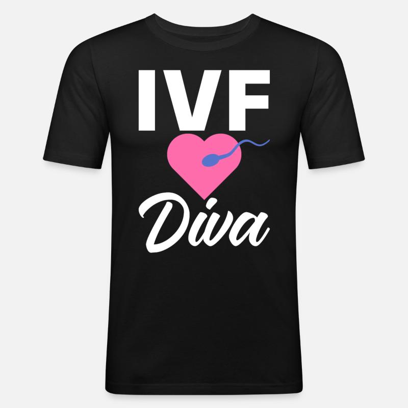 Vitro Fertilisation IVF - Männer Slim Fit T-Shirt - Schwarz