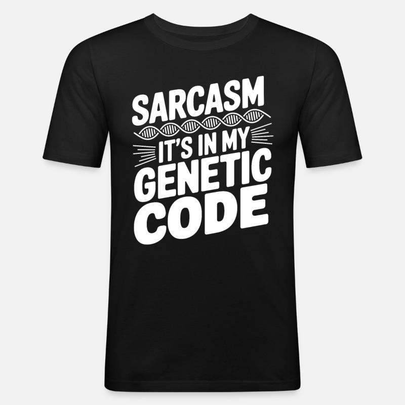 Sarkasmus Gene DNA Genetik - Männer Slim Fit T-Shirt - Schwarz