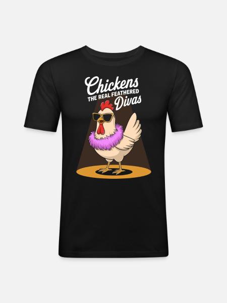 Poulets Poulets - T-shirt près du corps Homme - noir
