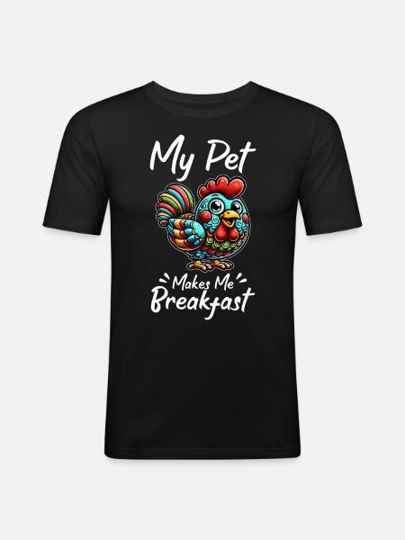Poulets Poulets - T-shirt près du corps Homme - noir
