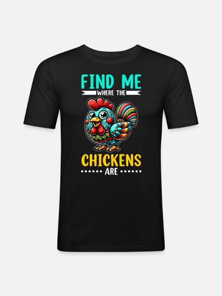 Chicken Chickens - Men's Slim Fit T-Shirt - black
