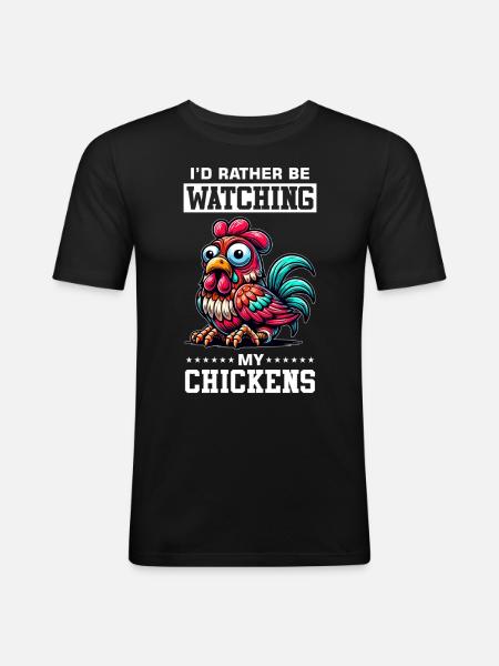 Poulets Poulets - T-shirt près du corps Homme - noir