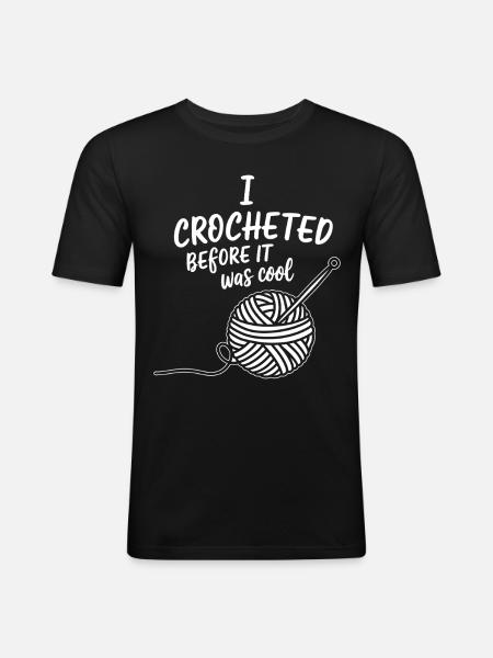 Crochet - T-shirt près du corps Homme - noir