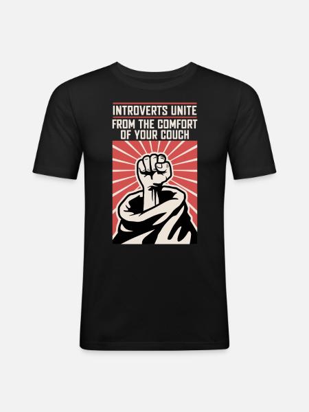 Introverts unite - Men's Slim Fit T-Shirt - black