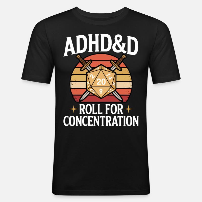 Adhs RPG - Männer Slim Fit T-Shirt - Schwarz