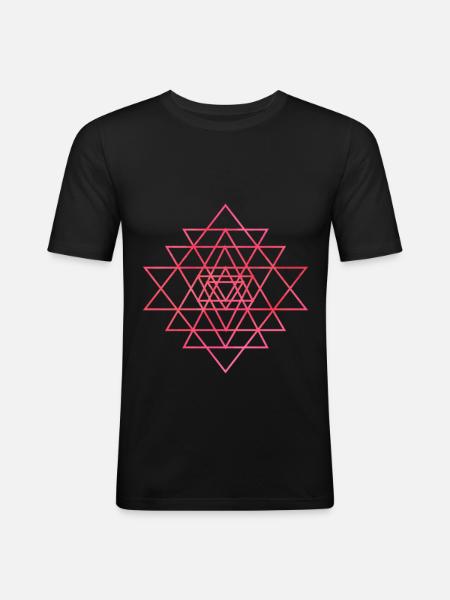 SRI YANTRA - Men's Slim Fit T-Shirt - black
