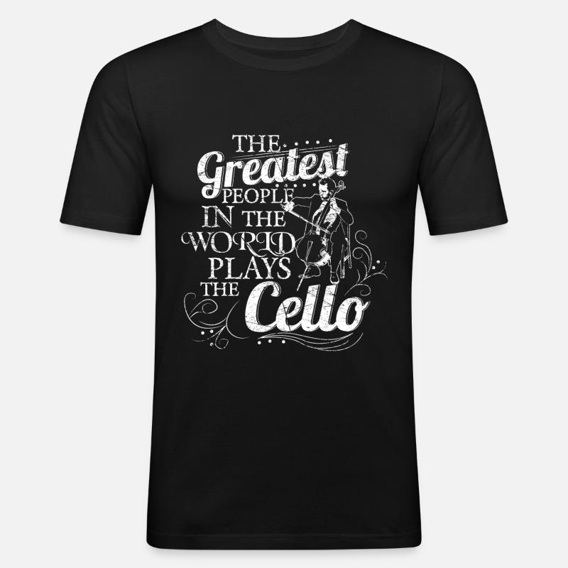 Cello Musik Geschenkidee - Männer Slim Fit T-Shirt - Schwarz