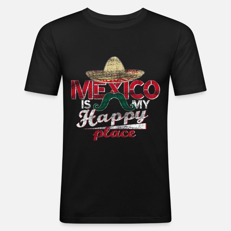 Mexiko Geschenkidee - Männer Slim Fit T-Shirt - Schwarz