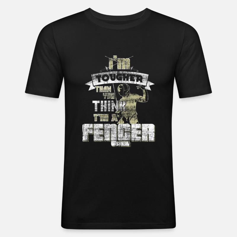 Fechter Geschenk Hobby - Männer Slim Fit T-Shirt - Schwarz