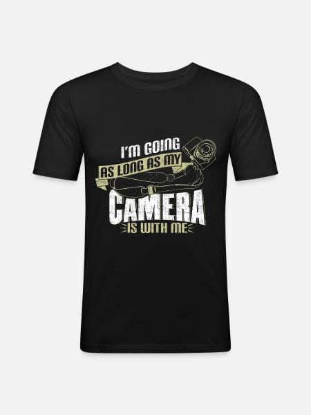 Photographer Camera Gift - Men's Slim Fit T-Shirt - black