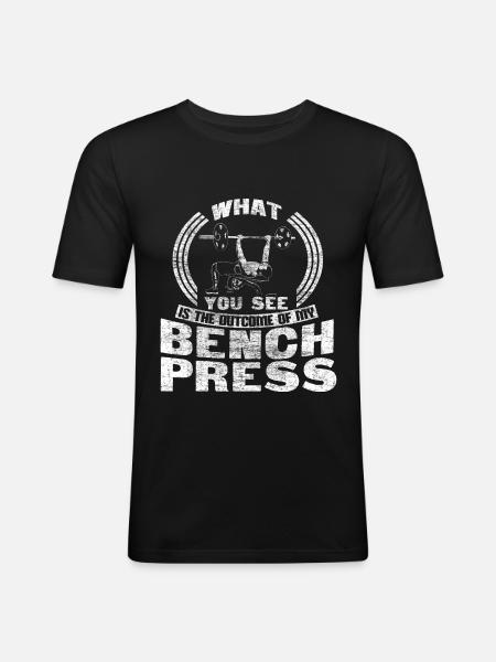 Bench press fitness - Men's Slim Fit T-Shirt - black