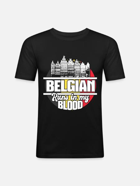 Belgium pride gift - Men's Slim Fit T-Shirt - black