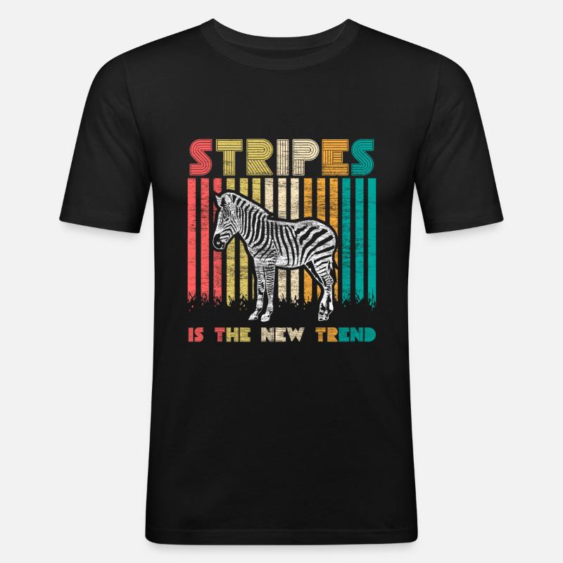 Zebra Afrika Tier Geschenkidee - Männer Slim Fit T-Shirt - Schwarz