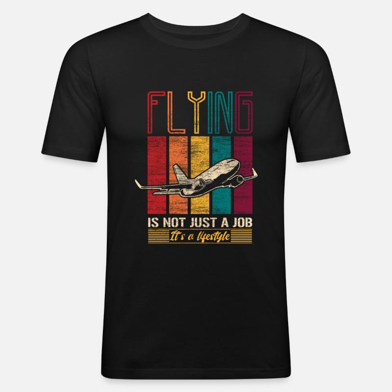 Pilot Luftfahrzeugführer Beruf - Männer Slim Fit T-Shirt - Schwarz