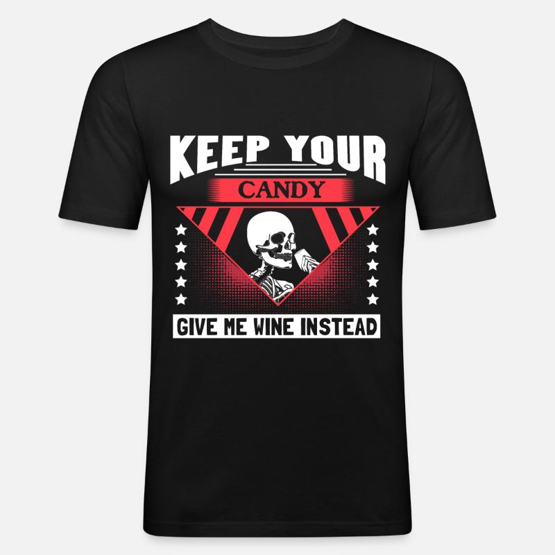 Halloween Skelett Gruselig Geschenkidee - Männer Slim Fit T-Shirt - Schwarz