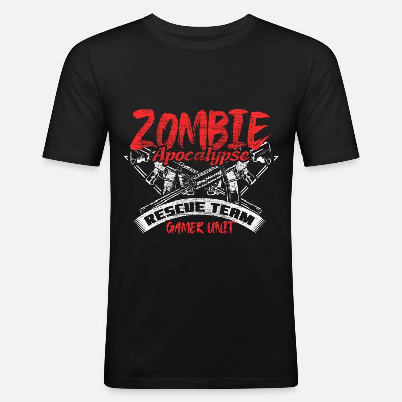 Zombie Apokalypse Monster - Männer Slim Fit T-Shirt - Schwarz