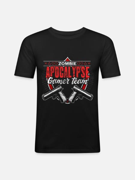 Zombie Apocalypse Survival Gift Idea - Men's Slim Fit T-Shirt - black