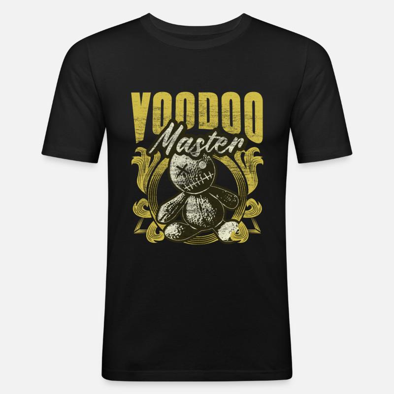 Voodoo Puppe Spruch Geschenkidee - Männer Slim Fit T-Shirt - Schwarz